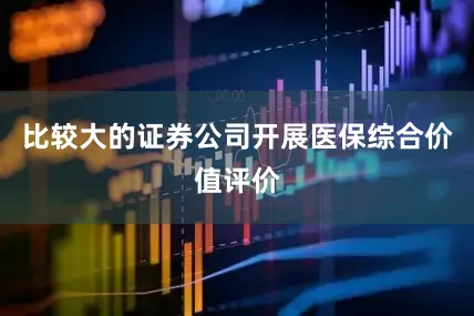 比较大的证券公司开展医保综合价值评价